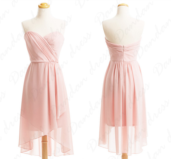 Short Pearl Pink Bridesmaid Dress Chiffon Party Dresses Prom Dresses Short Wedding Dresses Chiffon Evening Dresses
